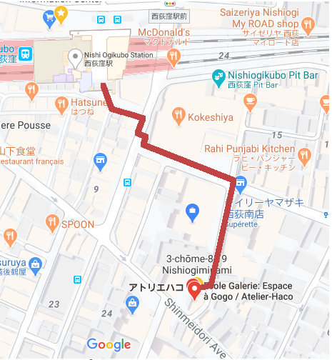 エスパス・ア・ゴゴ西荻窪駅からのアクセス